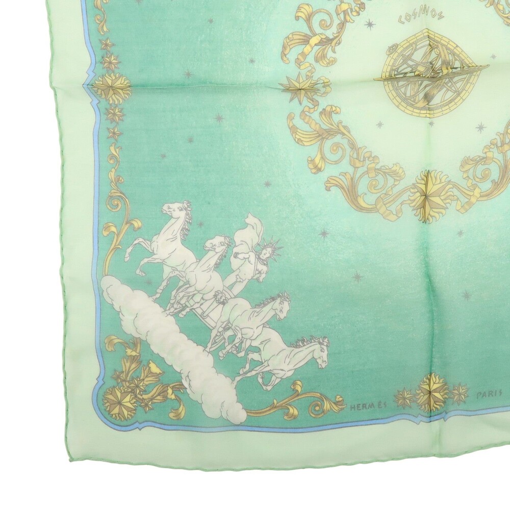 Hermes Carre 40 Cosmos Silk Scarf Green - Picture 8 of 12